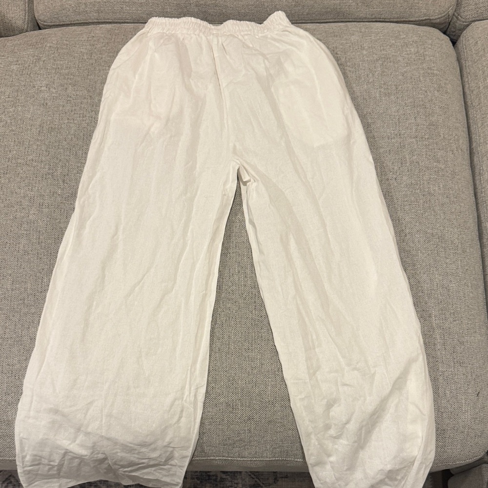 Lightweight White Linen Pants